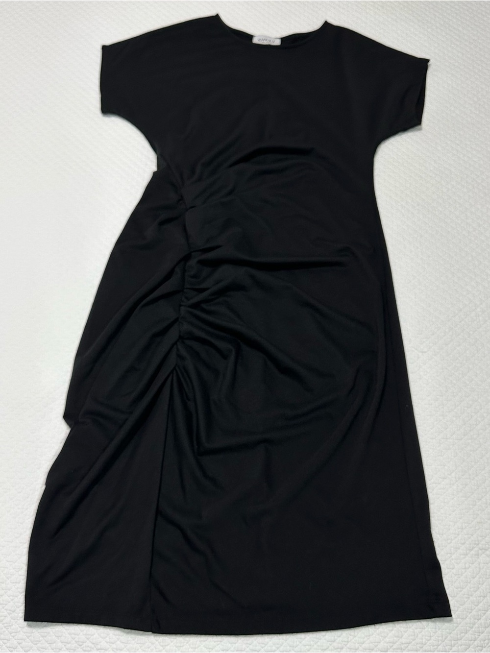 Gilli Black Ruched-Side Maxi Dress